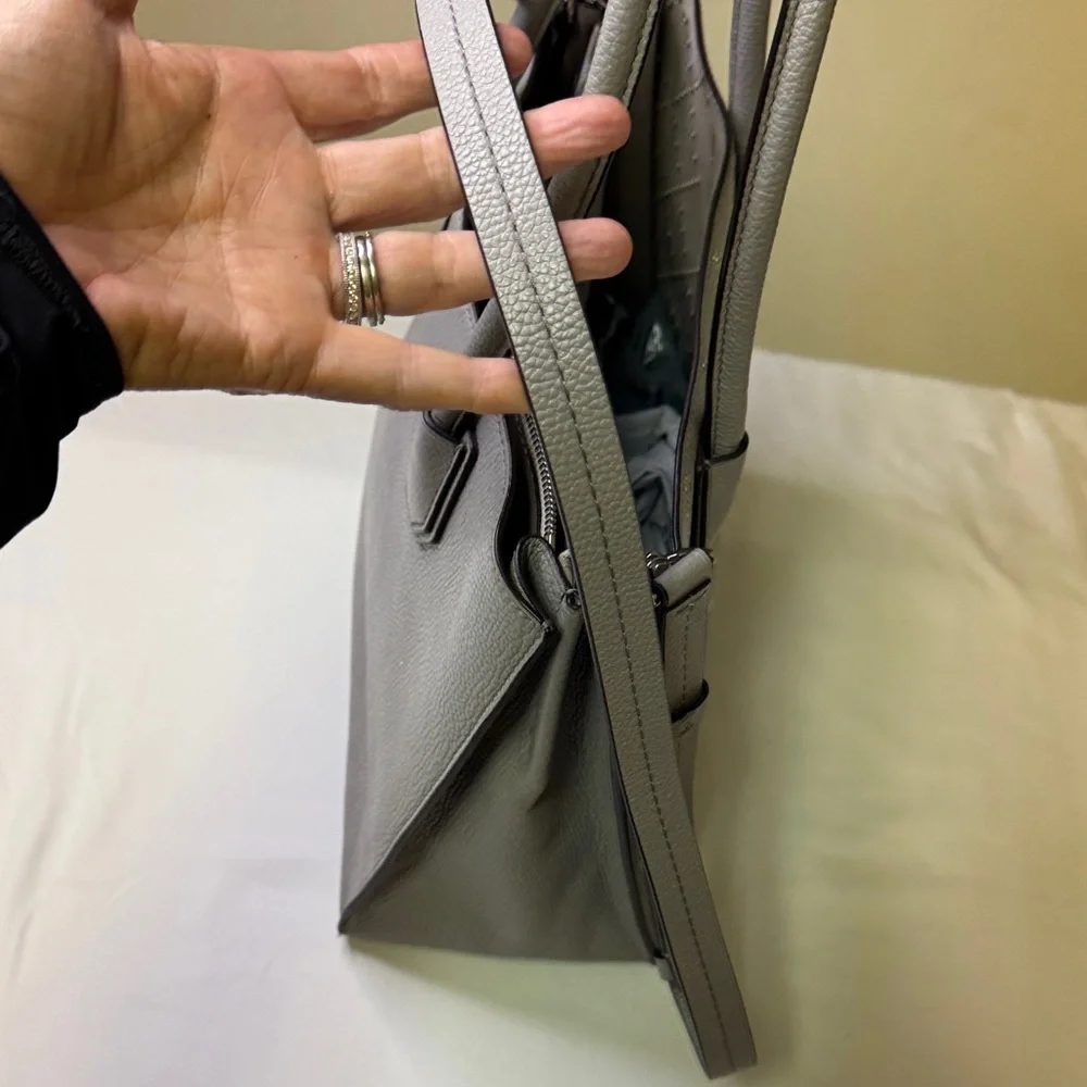 Michael Kors Studded Satchel Tote –‎ Gray Leather